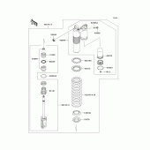 Схема узла: Задний амортизатор(ы) для Kawasaki KX450 KX450F