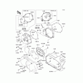 Схема вузла: Left engine cover(s)(1/2) для Kawasaki VN1600 VN1600 Classic