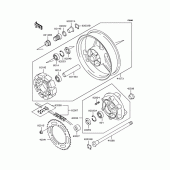 Схема вузла: Заднє колесо & Привідний ланцюг для Kawasaki ZR400 ZRX