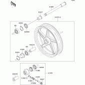 Схема вузла: Ступиця переднього колеса для Kawasaki ZR550 Zephyr