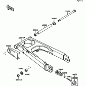 Схема узла: Swing arm для Kawasaki EX500 GPZ500S