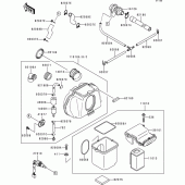 Схема вузла: Повітряний фільтр(1/2) для Kawasaki ZR750 Zephyr