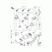Схема узла: Ignition switch/locks/reflectors для Kawasaki ZX600 Ninja ZX-6