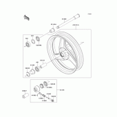 Схема вузла: Front wheel для Kawasaki EX500 GPZ500S