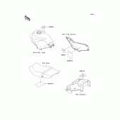Схема вузла: Інформаційні наклейки для Kawasaki EX250 GPX250R