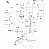 Схема вузла: Задній гальмівний циліндр Kawasaki ZX1200 Ninja ZX-12R