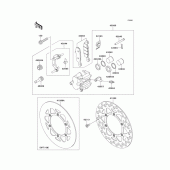 Схема узла: Передний тормоз для Kawasaki KX100