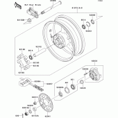 Схема вузла: Ступиця заднього колеса для Kawasaki ZX900 Ninja ZX-9R