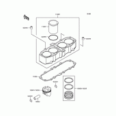 Схема узла: Цилиндр & Поршень для Kawasaki ZX400 ZZR400