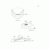 Схема узла: Наклейки (Белый; LDF) для Kawasaki EX250 Ninja 250