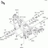 Схема вузла: Кріплення двигуна для Kawasaki ZR750 ZR-7S
