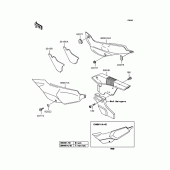 Схема вузла: Задні бічні обтічники & Захист ланцюга для Kawasaki KLE500