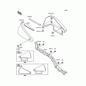 Схема вузла: Задні бічні обтічники & Захист ланцюга для Kawasaki VN400 Vulcan Drifter