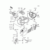 Схема вузла: Повітряний фільтр (KL250-H4) для Kawasaki KL250 KL250 Super Sherpa