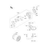 Схема узла: Масляный насос & Масляный фильтр для Kawasaki EX500 GPZ500S