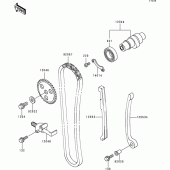 Схема вузла: Розподвал & Ланцюг ГРМ & Натягувач для Kawasaki BJ250 Estrella RS