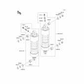 Схема вузла: Підвіска/задній амортизатор для Kawasaki VN1500 Vulcan 1500 Nomad Fi