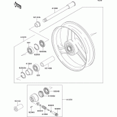 Схема узла: Ступица переднего колеса для Kawasaki ZX600 ZZ-R600