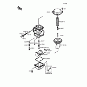Схема вузла: Комплектуючі карбюратора для Kawasaki EL250 Eliminator 250LX
