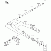 Схема вузла: Задній важіль (Маятник) для Kawasaki BJ250 Estrella RS