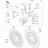 Схема узла: Передний тормоз для Kawasaki ZX1100 GPZ1100