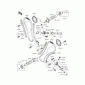 Схема узла: Распредвал & Цепь ГРМ & Натяжитель для Kawasaki VN1500 VN1500 Classic Tourer Fi