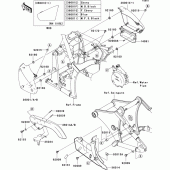 Схема вузла: Задні бічні обтічники & Захист ланцюга для Kawasaki VN900 VN900 Custom