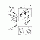 Схема узла: Ступица заднего колеса для Kawasaki KX250/ KX252 KX250F