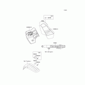 Схема вузла: Інформаційні наклейки (kx500-e14) для Kawasaki KX500