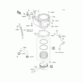 Схема вузла: Циліндр і поршень для Kawasaki KL650 KLR650