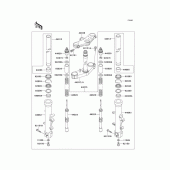 Схема узла: Вилка передней оси для Kawasaki ZX600 Ninja ZX-6R