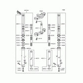 Схема вузла: Вилка передньої осі для Kawasaki ZR400 ZRX-II