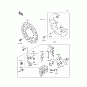 Схема вузла: Переднє гальмо для Kawasaki KLE500