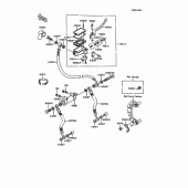 Схема вузла: Передній гальмівний циліндр для Kawasaki ZX600 GPX600R