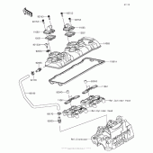 Схема вузла: Клапанна кришка для Kawasaki ZX636 Ninja ZX-6R ABS