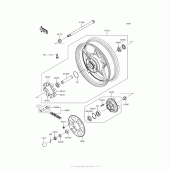 Схема вузла: Заднє колесо & Привідний ланцюг для Kawasaki EX650 Ninja 650