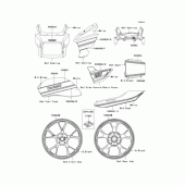 Схема узла: Наклейки (Белый/Черный; DCF) для Kawasaki ZR1200 ZRX1200 DAEG