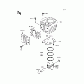 Схема вузла: Циліндр & Поршень для Kawasaki BJ250 Estrella