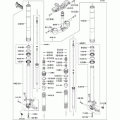 Схема узла: Вилка передней оси для Kawasaki ZX600 Ninja ZX-6RR
