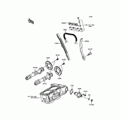 Схема узла: Распредвал & Цепь ГРМ & Натяжитель для Kawasaki KLE300 Versys-X 300 ABS