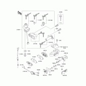 Схема узла: Ignition switch/locks/reflectors для Kawasaki ZX1100 Ninja ZX-11