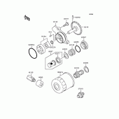 Схема вузла: Масляний насос & Масляний фільтр для Kawasaki VN250 Eliminator 250V