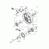 Схема узла: Ступица заднего колеса для Kawasaki EX300 Ninja 300