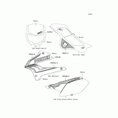 Схема вузла: Наклейки (Зелений VCF) для Kawasaki KLX250 D-Tracker X
