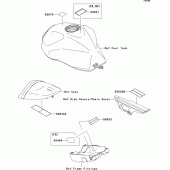 Схема вузла: Інформаційні наклейки для Kawasaki ZR1000 Z1000