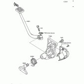 Схема вузла: Brake pedal/torque link для Kawasaki ZG1200 Voyager XII