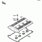 Схема вузла: Клапанна кришка для Kawasaki ZG1000 1000GTR