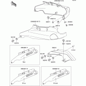 Схема вузла: Side covers/chain cover(zx1100-d3) для Kawasaki ZX1100 ZZ-R1100