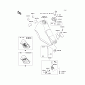 Схема узла: Топливный бак для Kawasaki KL250 KLR250