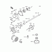 Схема узла: Масляный насос & Масляный фильтр для Kawasaki ZR250 Balius-II